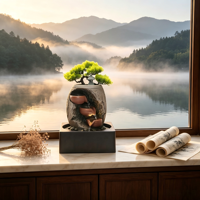 Ornement de relaxation pour la maison et le bureau, fontaine zen japonaise à 3 niveaux, pots en cascade, arbre bonsaï, pagode, décoration intérieure