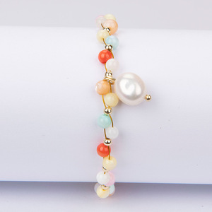 Woven <b>Bracelet</b> Macaron Color Crystal <b>Pearl</b> Woven <b>Bracelet</b> for Women Uionen 2257 - Product Image 3