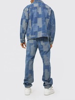 Nouveau jean droit pour homme de bonne qualité, 100% coton, coupe décontractée, patchwork, mode décontractée, jean pour homme
