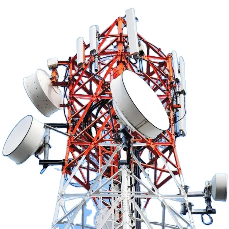 60 M 4 kaki Radio Internet Wifi sinyal galvanis sudut baja komunikasi perlengkapan telekomunikasi Microwave antena Menara