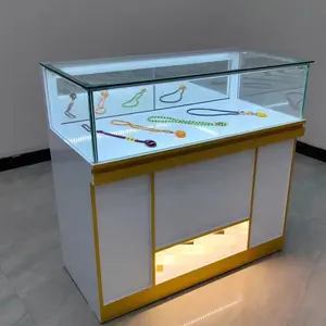 Ommercial-Mostrador de joyería, vitrina de cristal con visión completa de buena calidad