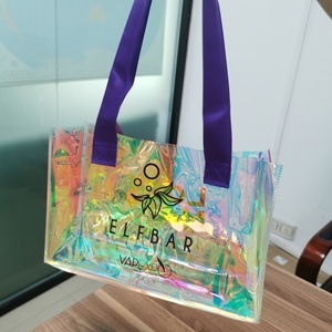 Bolsa de Playa Holográfica con Logotipo Personalizado al por Mayor 2024, Bolsa de Compras Transparente Impermeable para Mujer, Bolsa de Hombro de PVC con Asa - Product Image 5