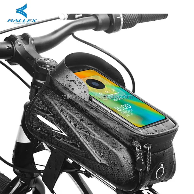 RALLEX Waterproof Bicycle Bag Frame Front Top Tube Cycling Bag Reflective Phone Case Touchscreen Bag MTB Bike Accessories