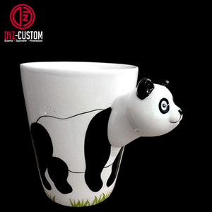 Tazas de cerámica en forma de jirafa, tazas de café de animales en 3D, pintadas a mano - Product Image 4