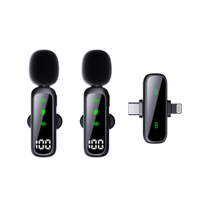 NotatrustTwo Microphones LED Light Lavalier Mic 3 en 1 Microphone sans fil professionnel mini pour iPhone/Android/Caméra - Product Image 1