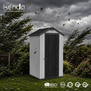 Kenda Apex Roof Storage Shed 4x4 ft Garden Equipment Storage House for Tools Seasonal Supplies and Outdoor Backyard Utility Use