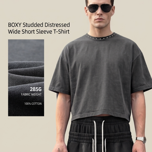 TKAN6857 OEM Camiseta de Algodón 100% de Alta Calidad, Corte Holgado, Estilo Vintage con Lavado Ácido, Oversize, para Hombre, Streetwear, Hombros Caídos - Product Image 1