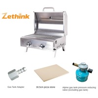 Réchaud à gaz propane portable en acier inoxydable brossé avec hauteur réglable pour le camping et les pique-niques en plein air