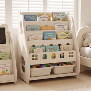 Étagère à livres pour enfants en plastique VSUCH, petite bibliothèque, organisateur de livres pour bébés, structure triangulaire, étagères à livres pour chambre d'enfant - Product Image 1