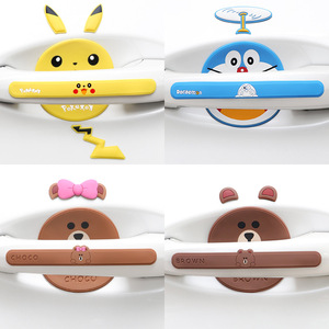 Couvre-poignée de porte de voiture Pikachu en dessin animé, bande anti-collision jaune pour décorations de poignées de porte - Product Image 5