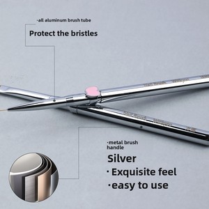 Juego de Pinceles Metálicos Desmontables de Doble Punta para Decoración de Uñas, para Pintar con Esmalte en Gel, Esculpir Flores y Dibujar - Product Image 4