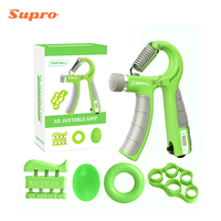 Kit Fortalecedor de Agarre Supro 5 en 1, Ejercitador de Dedos Ajustable y Anillo de Agarre para Entrenamiento y Recuperación Muscular