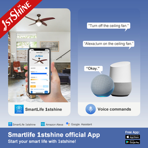 1stshine Ventilateur <span class=keywords><strong>de</strong></span> Plafond Électrique <span class=keywords><strong>de</strong></span> Luxe 48 Pouces Lames MDF Finition Artificielle Ventilateur <span class=keywords><strong>de</strong></span> Plafond avec Lumière - Product Image 6