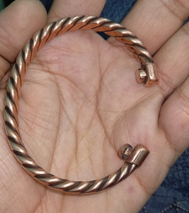 Modern Hand Finished Copper Bangle <b>Bracelet</b> With Magnetic Detail <b>For</b> Men Women Fashion <b>Charms</b> And Retail Jewelry - Product Image 1