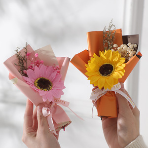 Regalo <span class=keywords><strong>de</strong></span> Navidad y San Valentín, Flores <span class=keywords><strong>de</strong></span> Clavel, Girasoles Artificiales, Ramo <span class=keywords><strong>de</strong></span> Flores Secas <span class=keywords><strong>de</strong></span> Jabón, Regalo <span class=keywords><strong>para</strong></span> Mujeres y Niñas - Product Image 1