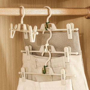 Clothing Organizer Hanger With Connecting <b>Hooks</b> Green And Off White 10 Pack For Wardrobe Closet Storage - Product Image 3