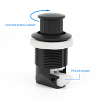 Loquet de meuble noir en plastique sans clé à bouton-poussoir, verrou à bouton-poussoir pour camping-car, caravane, bateau, tiroir, porte, quincaillerie de remplacement