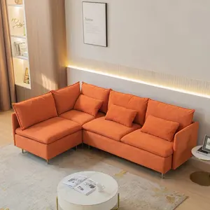 Combinado sofá conjunto Big mobiliário veludo pano Sofá Set New L-Shaped Sala Sofá