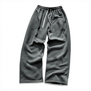 Hot Sale Sweat <b>Trousers</b> Oversized <b>Men</b> Jogger <b>Baggy</b> Wide Leg Swat Jogger Elastic Waist Flared Pants for <b>Men</b> 2026 New Arrival - Product Image 4