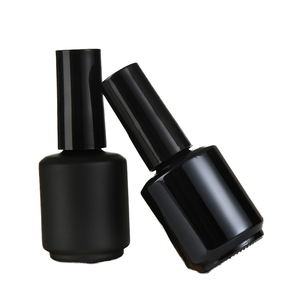 Wholesale 15ml Transparent Round <b>Empty</b> Cosmetic Person Care Glass Nail Polish <b>Bottle</b> With Big Brush Caps - Product Image 3