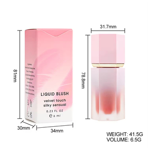 Rubor Líquido Vegano Personalizado con Tu Logotipo, con Brocha, Larga Duración, Hidratante, Resistente al Agua, Mineral, Color Rosa, Marca Privada - Product Image 6