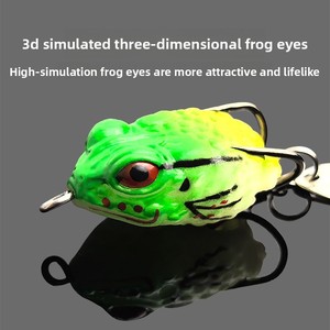 Nouvelle Leurre Mini Grenouille <span class=keywords><strong>Popper</strong></span> 3g/3cm pour <span class=keywords><strong>Black</strong></span> <span class=keywords><strong>Bass</strong></span>, Appât Artificiel Bionique Réaliste en PVC Souple pour Rivière avec Hameçons et Lame, Vente en Gros - Product Image 2