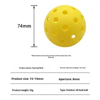 Ball de pickleball 40 trous 26 pour sports de plein air, balle d'entraînement de haute qualité, possibilité d'ajouter un logo, vente directe usine, vente en gros transfrontalière
