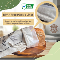 Vente en gros personnalisé XL réutilisable bio tissu coton stockage levain lin pain sac avec doublure TPU