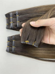Extensiones de Cabello Rizado Humano Grado 12A No Remy R3T8 Balayage para Coser a Máquina Genius Weft - Product Image 4