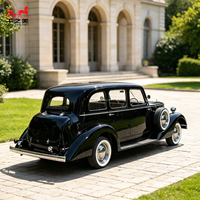 Voiture électrique classique noire vintage, design rétro antique, artisanat exquis, faible bruit et écologique, voiture touristique, voiture de défilé