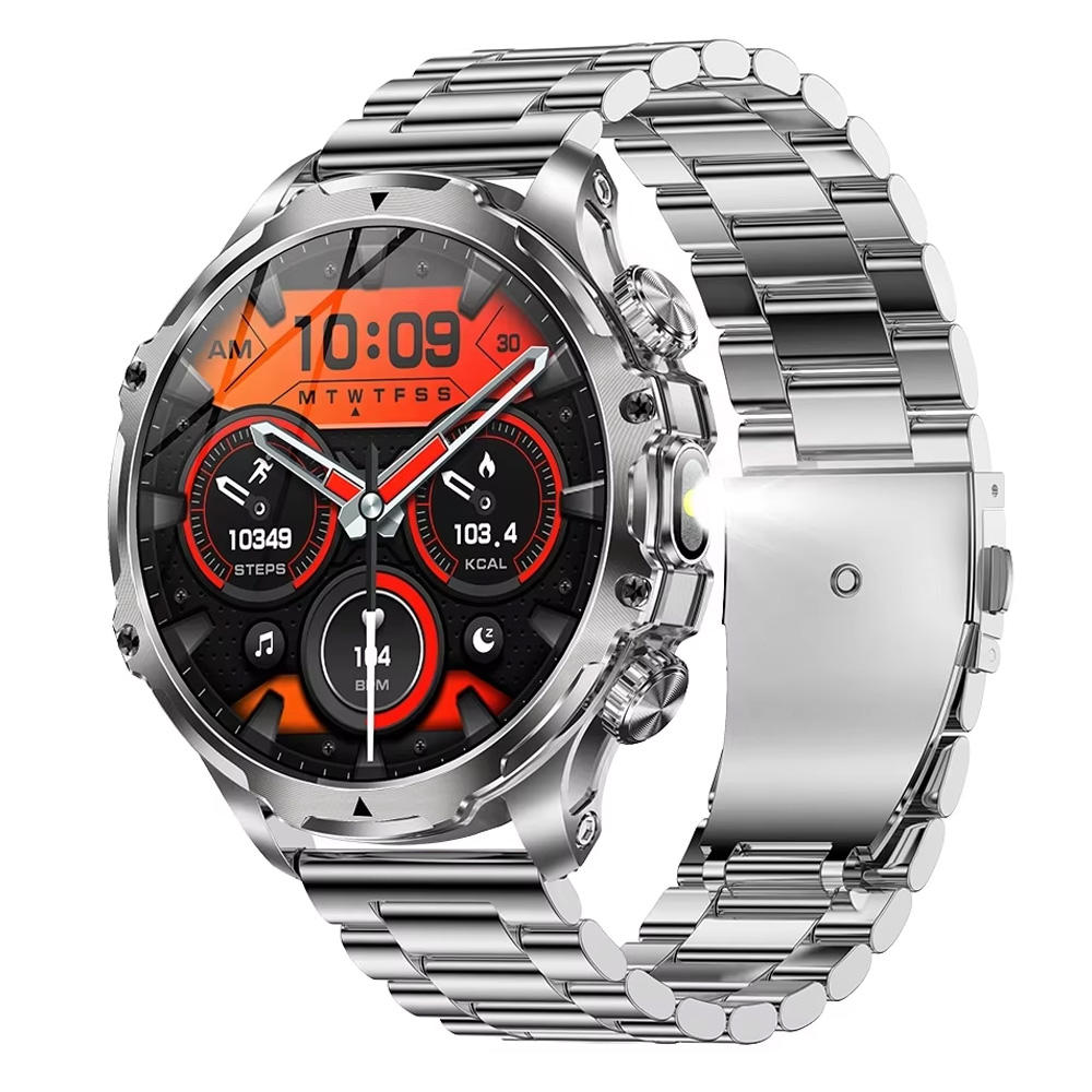 AK75 Relojes Smart Watch with Flashlight 1.9inch Screen BT Call Waterproof Blood Oxygen Men's Sleep Tracking Smartwatch