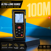 Télémètre laser portatif de 328 pieds, mesure laser ±1,5 mm, télémètre laser de classe 2, piles AAA, écran LCD, construction robuste