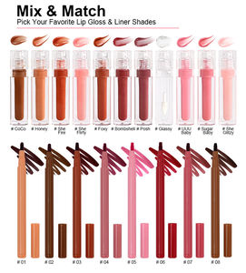 Kit de Brillo Labial y Tinte Labial Vegano 2 en 1 de Marca Privada HKH, con Logotipo Personalizado, Venta al Por Mayor, Delineador de Labios y Brillo Labial - Product Image 3