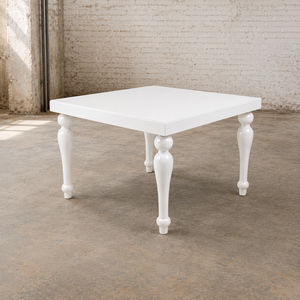 Elegante Mesa de Banquete Cuadrada de Acero Inoxidable Blanco con Diseño de Cuatro Patas para Eventos de Boda, Proyectos Hoteleros, Suministro al por Mayor - Product Image 5
