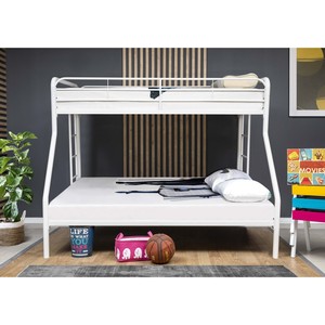 MILENYUM - Litera metálica moderna de una plaza y media sobre una plaza completa para niños, plegable, con barandilla de seguridad y escalera, muebles de dormitorio, uso hotelero, Turquía - Product Image 3