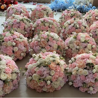 FL-008 grande boule de fleur blanche de 80cm boule de fleur de rose grande boule de centres de table d'allée pour la décoration d'événement de fête de mariage
