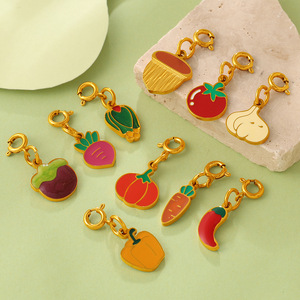 <b>Cute</b> Vegetable Charms Stainless Steel DIY Jewelry Pendant For <b>Bracelet</b> Necklace Accessories - Product Image 3