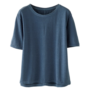 T-shirt décontracté ample et durable en fibre de bambou de couleur unie pour homme, vente en gros directe d'usine, avec lettrage brodé - Product Image 1