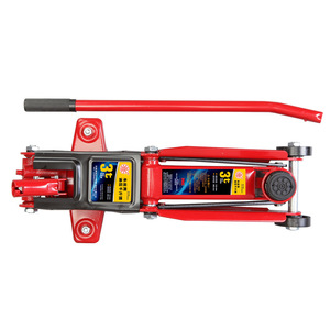 Crics de levage de voiture Cric hydraulique horizontal 3 tonnes dans le pneu Outil Carton Boîte Rouge Universel avec plaque épaisse Modèles adaptés 135mm - Product Image 4