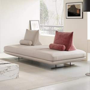 طقم أريكة قطاعية مزدوجة الجانب بأسلوب نورديك بدون مسند ظهر أو ذراعين للفنادق والشقق الصغيرة، مصنوع من القماش والإسفنج - Product Image 5