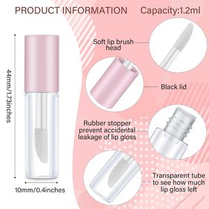 หลอดลิปกลอสแบบมีโลโก้สั่งทำ หลอดอายไลเนอร์ มาสคาร่า สีชมพู สีขาว ทรงกลม พร้อมแปรงขนาดใหญ่ - Product Image 2