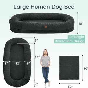 Lit pour chien taille humaine en polyester, très vendu, avec mousse <span class=keywords><strong>à</strong></span> mémoire de forme, doux, amovible, lavable, portable, avec poignée et couverture - Product Image 4