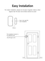 Sensor de Puerta/Ventana Inalámbrico Matter Over Thread, Sensor Magnético de Contacto para Hogar Inteligente, Bajo Consumo de Energía para Automatización de Seguridad