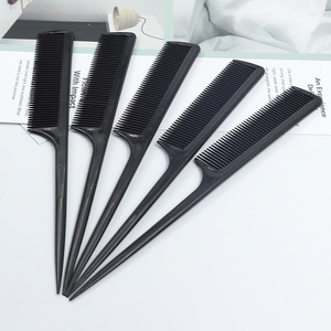 Peigne à queue pointue en plastique noir, grande taille, pour usage domestique, coiffure, design antistatique à dents fines - Product Image 4