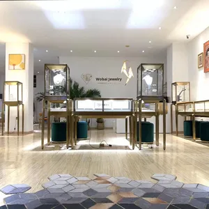 Sang trọng hiện đại hoàn toàn lắp ráp kính trang sức hiển thị trường hợp với biểu tượng tùy chỉnh và ánh sáng LED tùy biến Showcase - Product Image 3