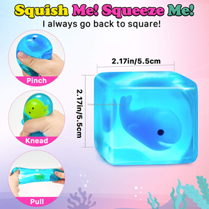 Squishy Stress Cube <b>Fidget</b> Toys for Adults Kids-Glow in the Dark Sensory Soft Toy EVA Material Autism Stress Relief Squeeze Ball - Product Image 5