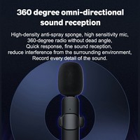 Mini microphone sans fil pour téléphone portable, portable, plug-and-play, réduction de bruit, recharge du téléphone, pour diffusion en direct en extérieur