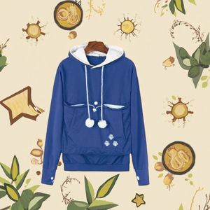 Sudadera con Capucha Bordada de Dibujos Animados de Otoño, Transpirable, con Estampado de Gatos, Canguro y Perro, Manga Larga, Bolsillo Delantero, Estilo Casual, Orejas de Animal - Product Image 3