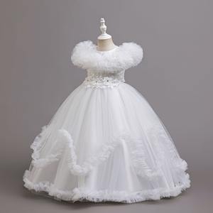 European Glitter Sequins Floral Long Hemline Princess <strong>Dress</strong> For Kids 5-14 Years Fluffy Mesh Tulle Party Gown Girls - Product Image 5