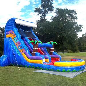 <span class=keywords><strong>Alquiler</strong></span> para Fiestas: Tobogán Acuático Inflable de PVC con Diseño de Palmera de 18 Pies de Altura, <span class=keywords><strong>Casa</strong></span> de Brinco Comercial con Tobogán Acuático y Piscina para Fiestas de <span class=keywords><strong>Verano</strong></span> - Product Image 4